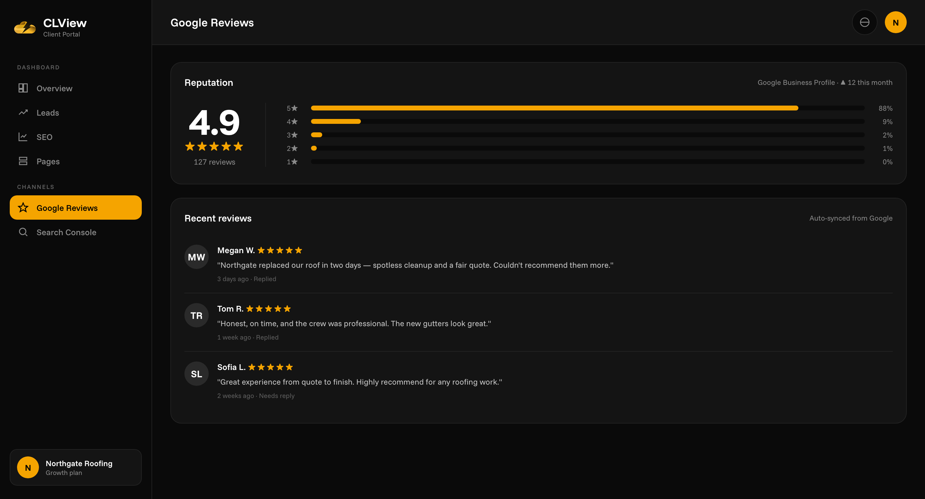 CLView — Google Reviews