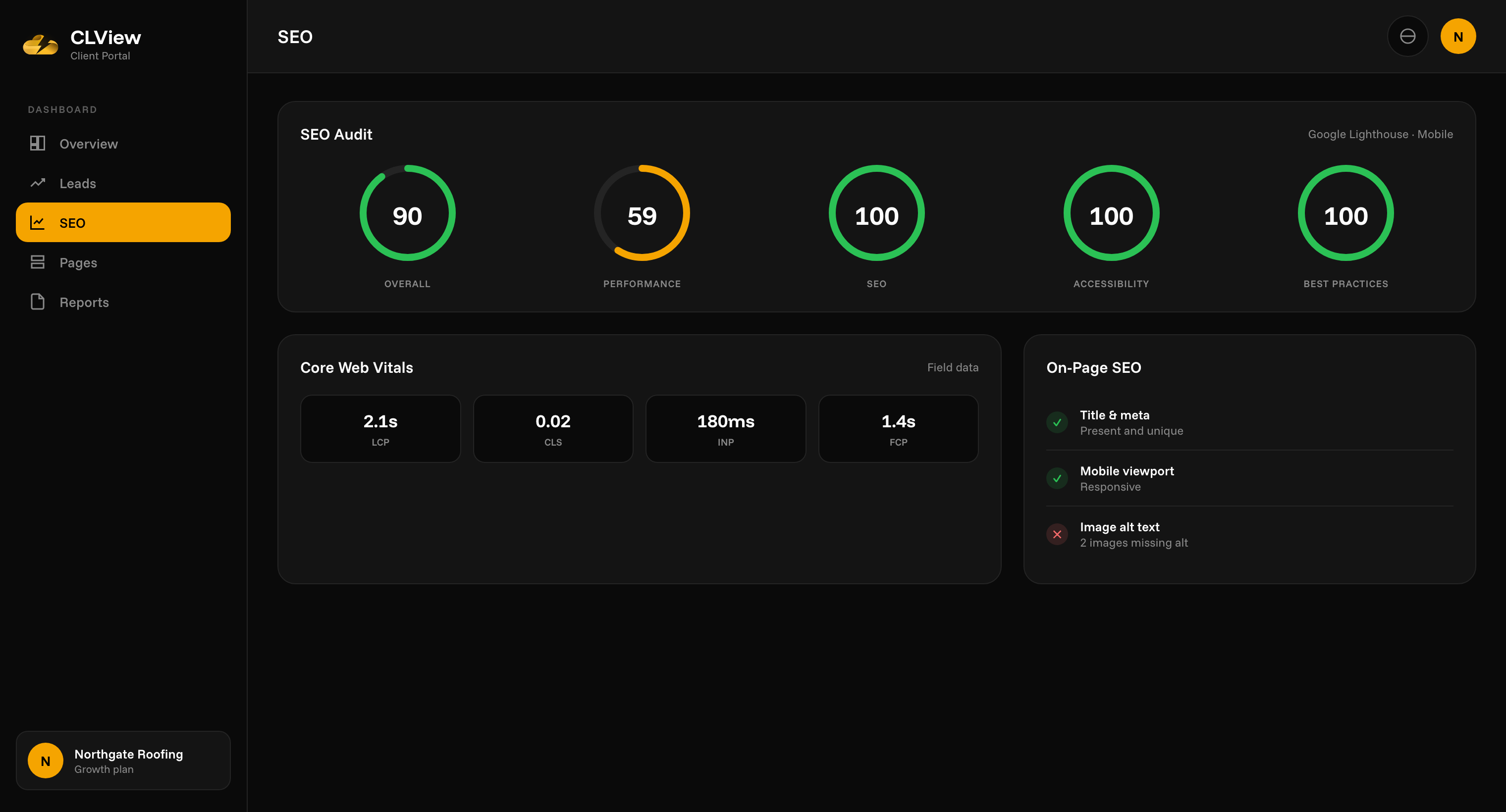CLView — SEO Health